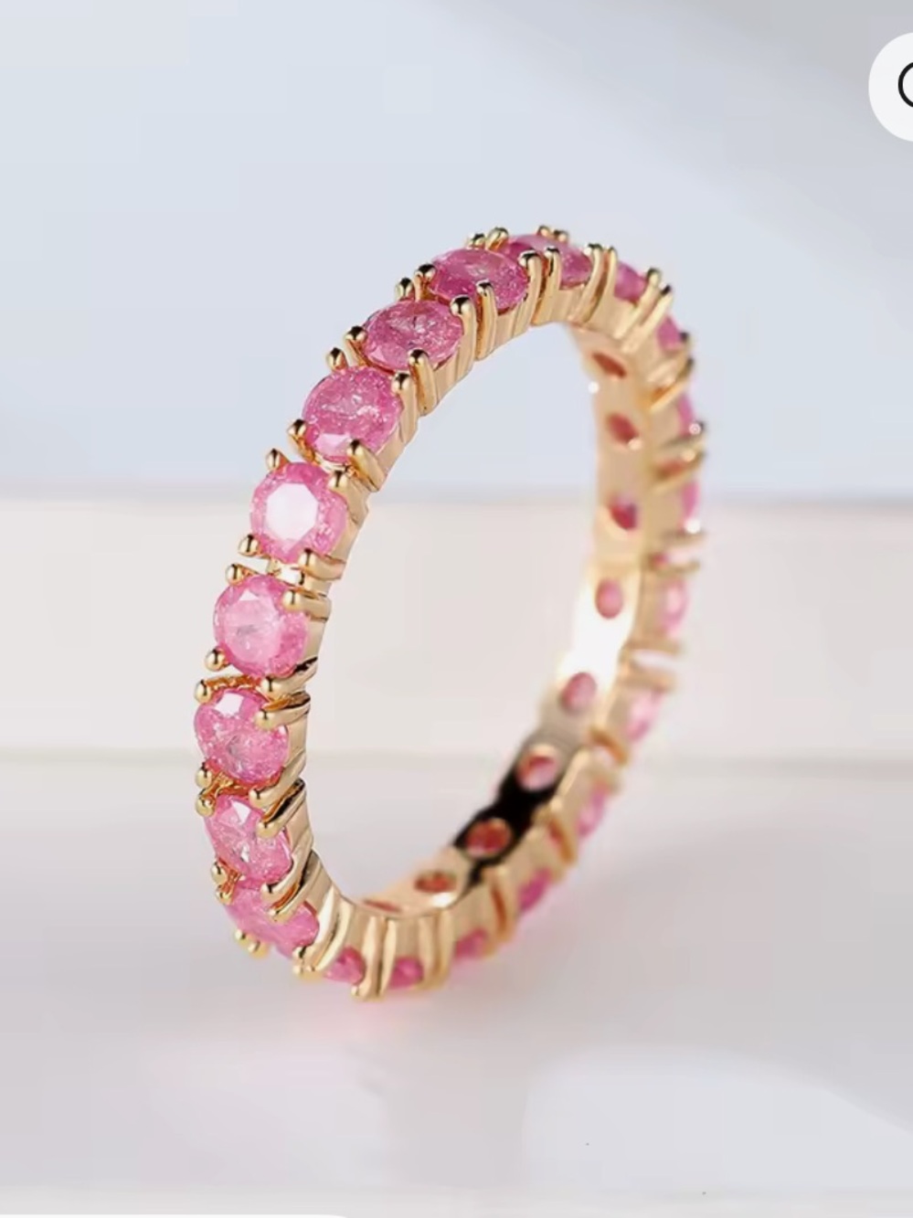 Rose Gold Pink Eternity Band Ring